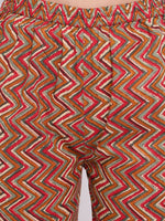 whl Red Printed Cotton Kurta-Palazzo Set