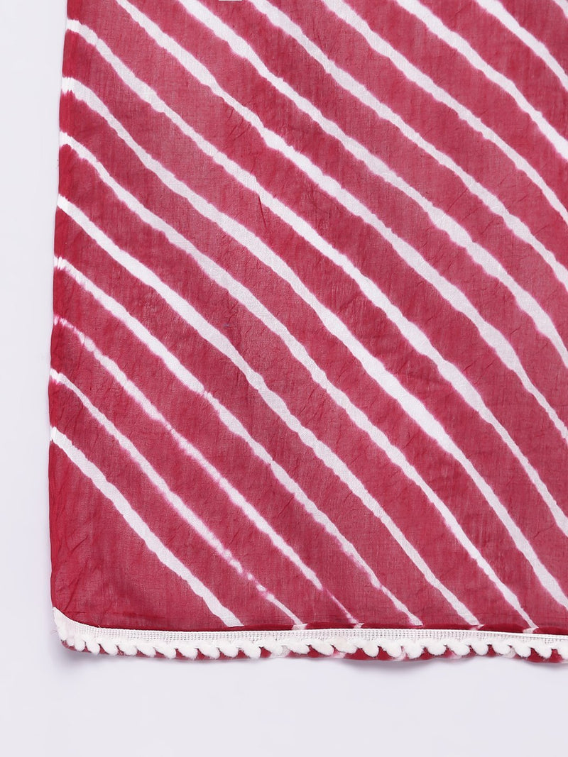 whl Maroon Rayon Embroidered Kurta With Palazzo And Dupatta
