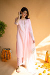 Pink Chanderi Suit Set with Dupatta