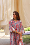 Grey Handblock Printed Afghani Chogha and Salwar