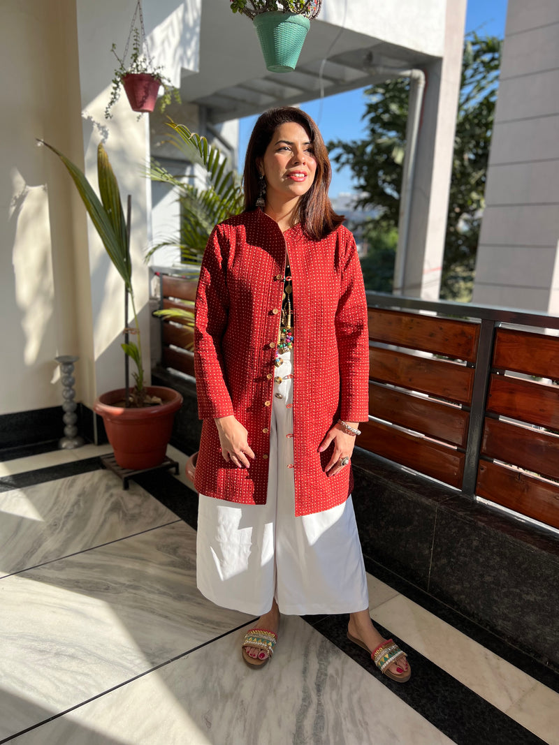Cotton Quilted Reversible Free Size Coat