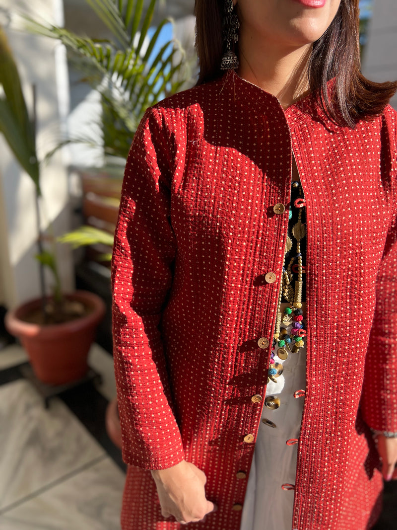 Cotton Quilted Reversible Free Size Coat