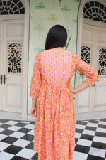 Peach printed dress