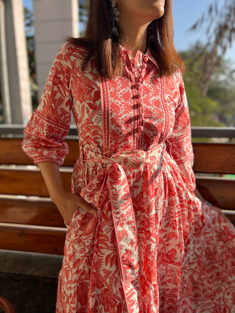 Gulabi Nagri Printed Cotton Dress
