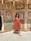Tribal Print Puff Sleeves Ethnic Dress