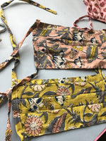 whl Printed Yellow Up-cycled Cotton Masks