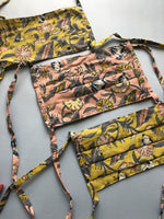 whl Printed Yellow Up-cycled Cotton Masks