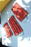 whl Printed Orange Up-cycled Cotton Masks