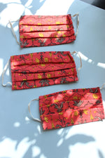 whl Printed Orange Up-cycled Cotton Masks