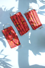 whl Printed Orange Up-cycled Cotton Masks