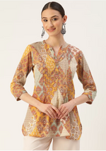 Jodhpur Ethnic Print Mandarin Collar Top