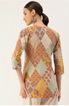 Jodhpur Ethnic Print Mandarin Collar Top