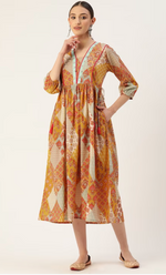 Jodhpur Ethnic Motifs Midi Dress