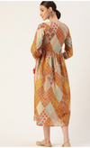 Jodhpur Ethnic Motifs Midi Dress